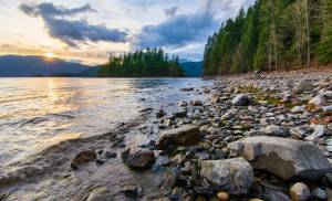    Sasquatch Provincial Park, British Columbia, Canada, Harrison Lake Shorelin ...